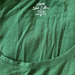 J. Crew Factory Women's Green Slub Cotton Tank Top
